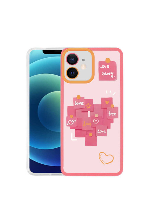 İphone 11 Uyumlu Brt M-Fit Desenli Kılıf-Love Story No2