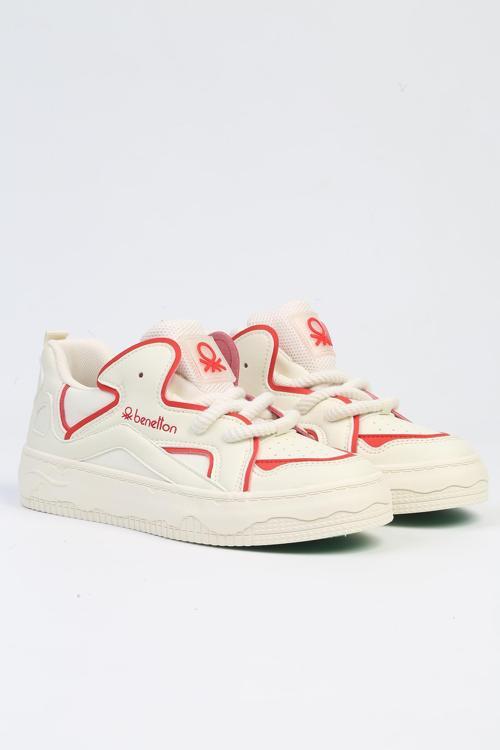 ® | BNI-10100 Bej Kirmizi -İthal Kadın Spor Ayakkabı