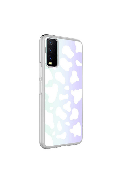 Vivo Y20 Kılıf Tuva M-Blue Desenli Kapak - Cow No2