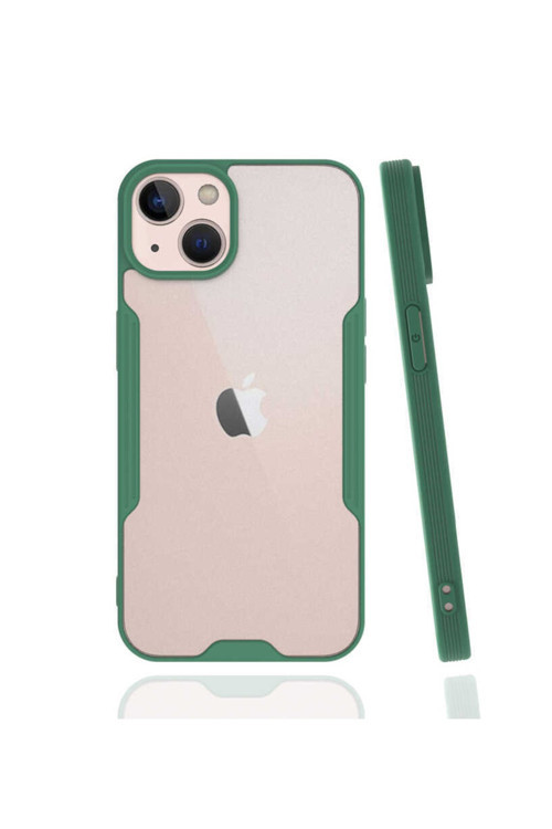 Apple Iphone 13 Mini Uyumlu Kılıf Parfe Kapak (Koyu Yeşil)