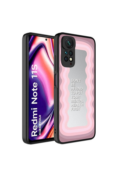 Xiaomi Redmi Note 11 Global Kılıf Aynalı Desenli Kamera Korumalı Parlak Mirror Kapak
