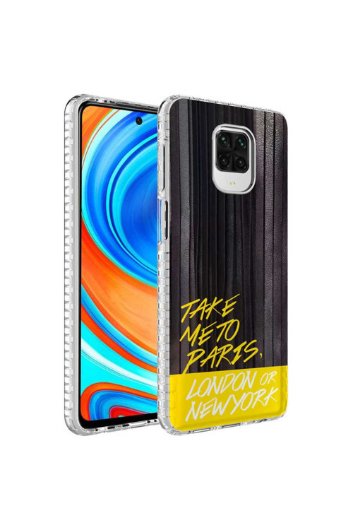 Uyumlu Xiaomi Redmi Note 9S Kılıf Airbag Kenarlı Renkli Desenli Silikon Elegans Kapak