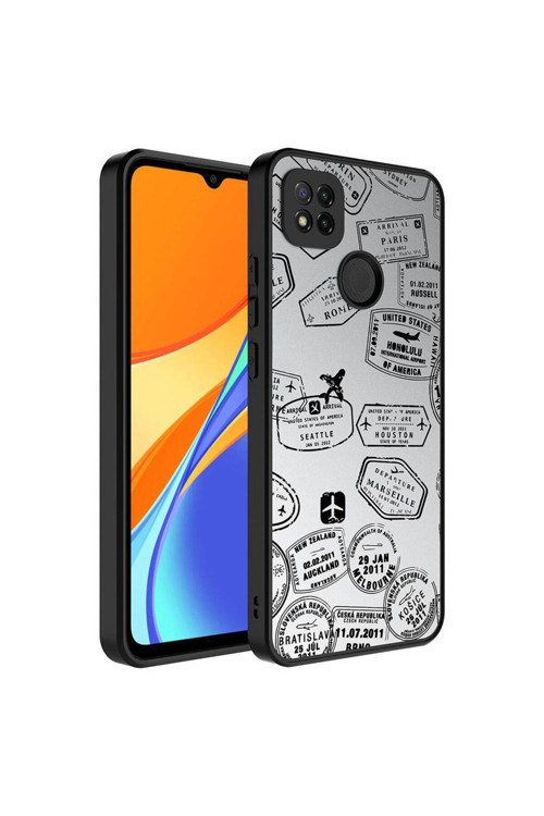 Xiaomi Redmi 10A Kılıf Aynalı Desenli Kamera Korumalı Parlak Mirror Kapak