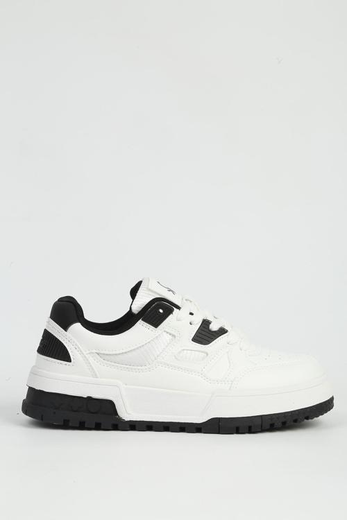 Beyaz Siyah Kadın Spor Ayakkabı İTHAL BNI-12158