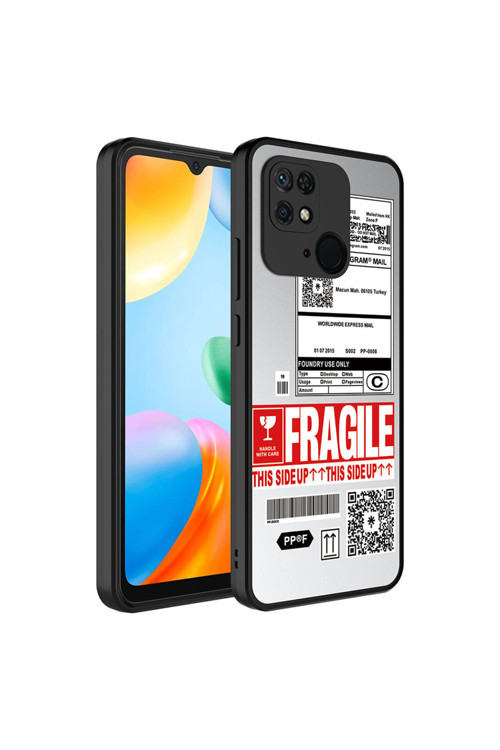 Redmi 10C Kılıf Uyumlu Aynalı Desenli Kamera Korumalı Parlak Omsy Mirror Kapak - Fragile