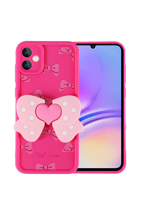 Galaxy A05 Kılıf Kamera Korumalı Figür Tasarımlı Kapya Kapak-Pembe Koyu