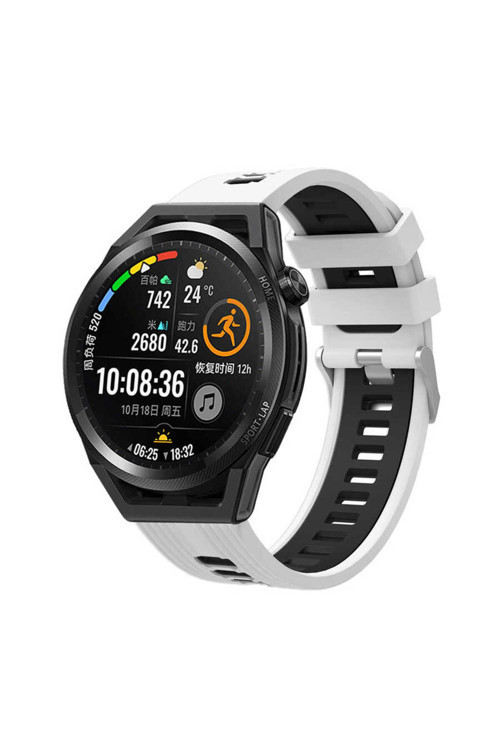 Galaxy Watch 46Mm Krd-55 Uyumlu Prl Kordon Beyaz-Siyah