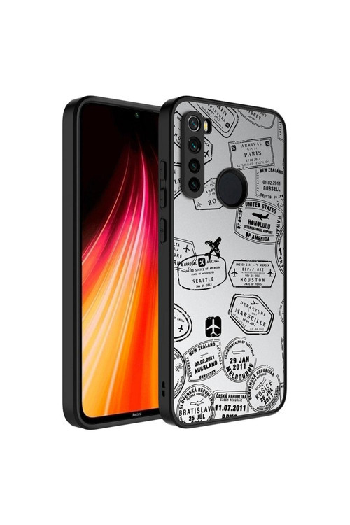 Xiaomi Redmi Note 8 Kılıf Aynalı Desenli Kamera Korumalı Parlak Mirror Kapak
