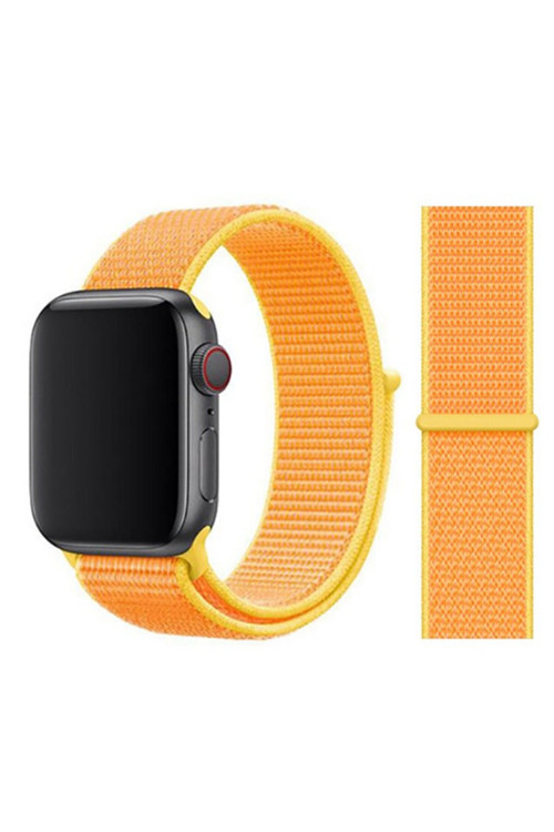 Apple Watch 44Mm Krd-03 Uyumlu Hasır Kordon Renk 40-Cannary Yellow