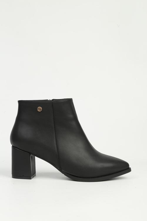 Siyah Cilt Yarım Fermuarlı Bot PC-54984