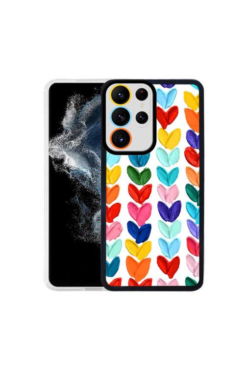 Galaxy S22 Ultra Tknr M-Fit Desenli Kılıf-Heart No6