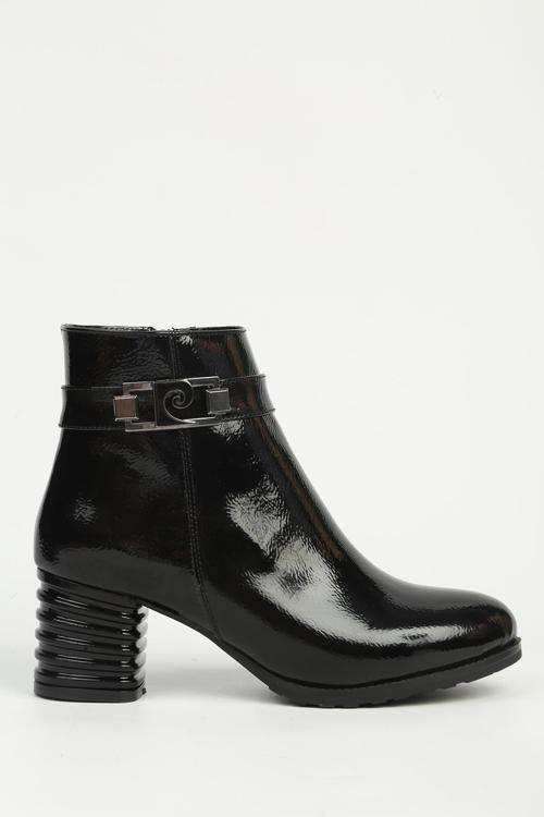 Siyah Fermuarlı Topuklu Bot PC-55108