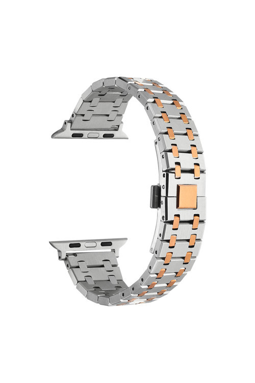 Watch 40Mm Uyumlu Krd-83 Metal Btbm Kordon-Gümüş-Rosegold