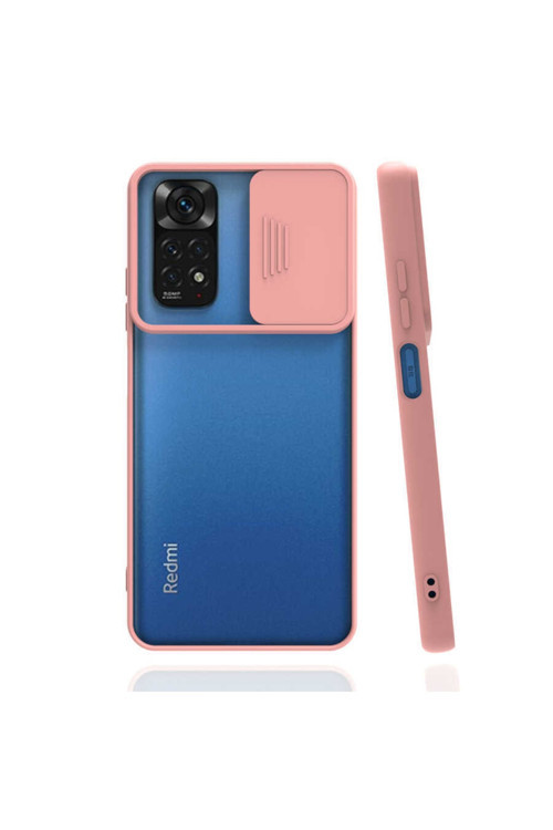 Xiaomi Redmi Note 11 Global Uyumlu Kılıf Lensi Kapak (Pembe Açık)