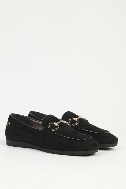 Siyah Süet Kadın Loafer PC-55228