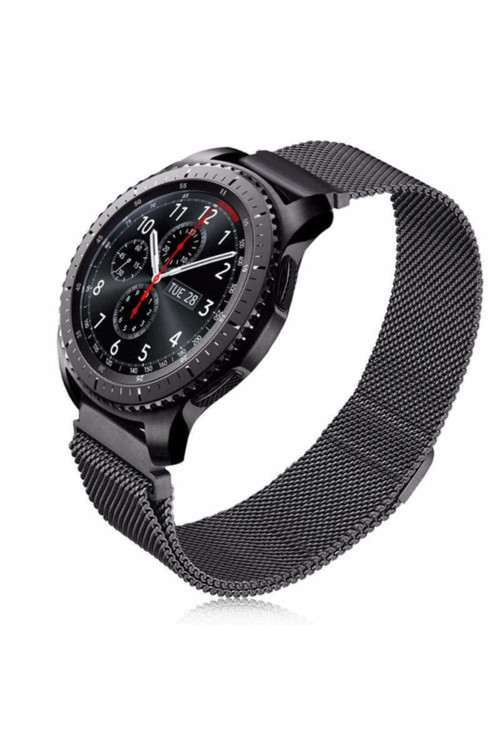 Samsung Gear S3 (22Mm) Uyumlu Krd-12 Metal Kordon (Siyah)