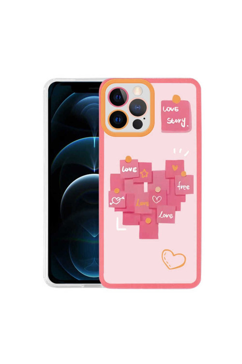İphone 13 Pro Max Uyumlu Mkc M-Fit Desenli Kılıf-Love Story No2