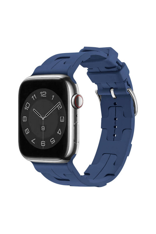 Apple Watch 44Mm Uyumlu Kordon Silikon Yumuşak Esnek Metal Klipsli Krd-92 Kayış