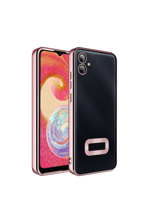 Galaxy A06 Kılıf Kamera Korumalı Logo Gösteren Myst Omega Kapak-Rose Gold