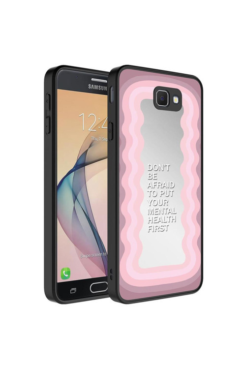 Galaxy J7 Prime Kılıf Aynalı Desenli Kamera Korumalı Parlak Mirror Kapak