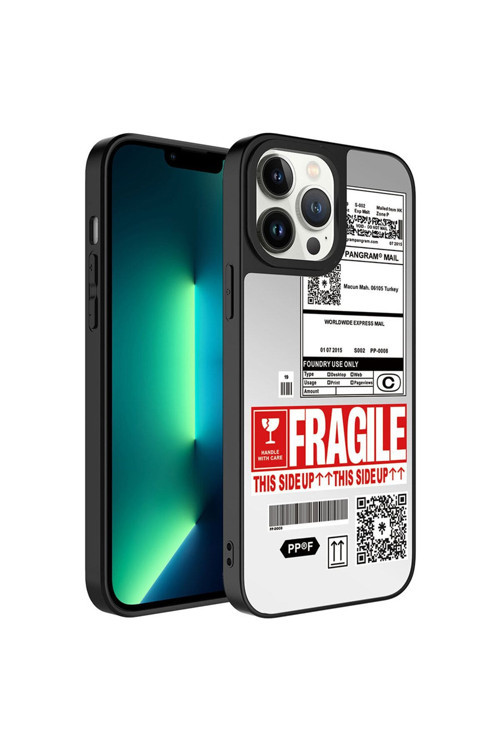 İphone 13 Pro Uyumlu Aynalı Desenli Kamera Korumalı Parlak Bth Mirror Kılıf-Fragile