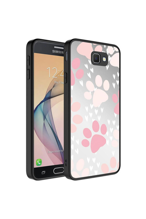 Galaxy J7 Prime Kılıf Aynalı Desenli Kamera Korumalı Parlak Mirror Kapak