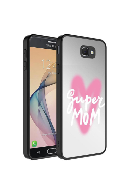 Galaxy J7 Prime Kılıf Aynalı Desenli Kamera Korumalı Parlak Mirror Kapak