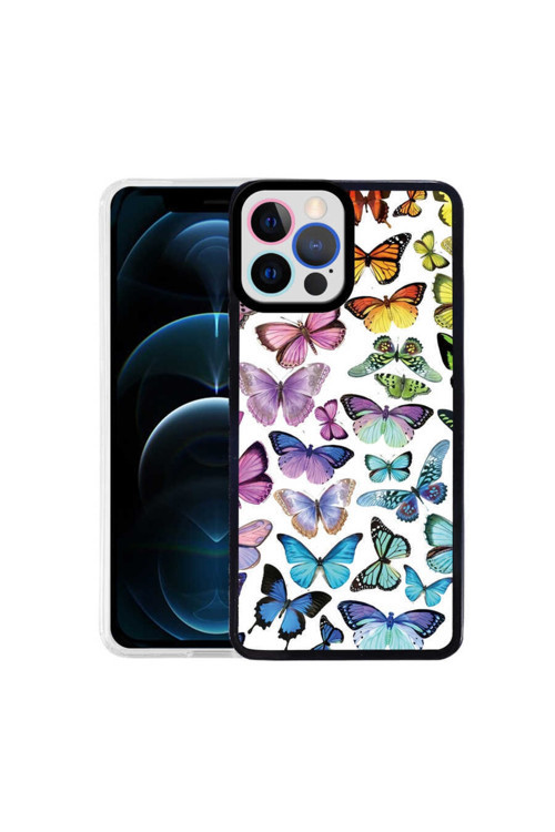 Iphone 13 Pro Max Uyumlu Kılıf M-Fit Desenli Kapak - Butterfly No3
