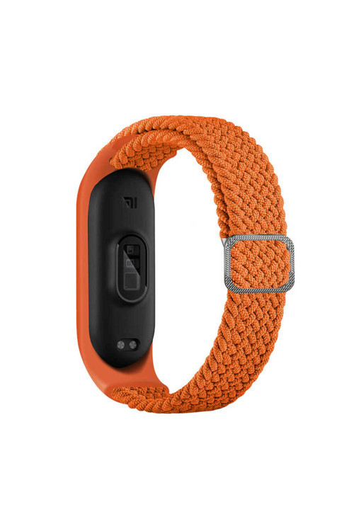 Xiaomi Mi Band 6 Uyumlu Krd-49 Örgü Kordon-Papaya