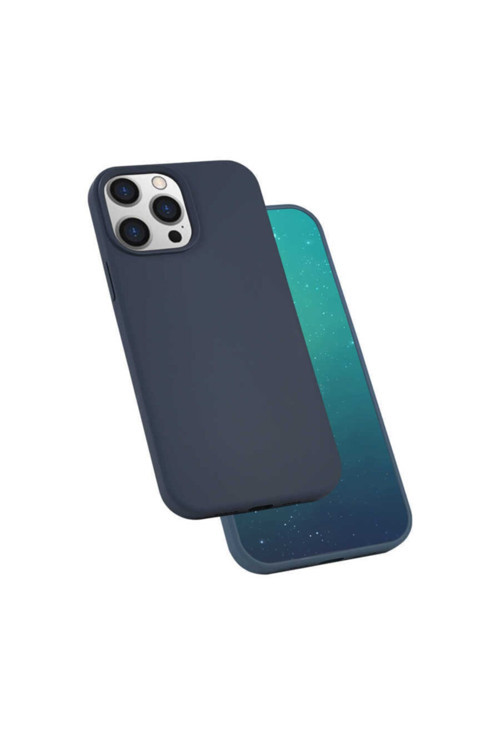 Iphone 13 Uyumlu Kılıf Silk Silikon-Lacivert