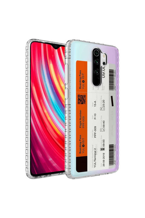 Xiaomi Redmi Note 8 Pro Kılıf Airbag Kenarlı Renkli Desenli Silikon Elegans Kapak