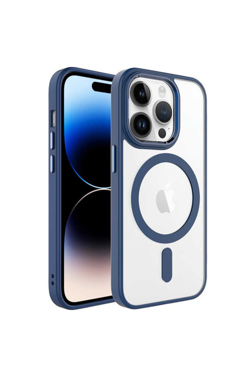 Iphone 14 Pro Max Kılıf Wireless Şarj Özellikli Krom Magsafe