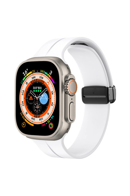 Watch Ultra 49Mm Uyumlu Krd-84 Uyumlu -Lofy- Kordon Beyaz