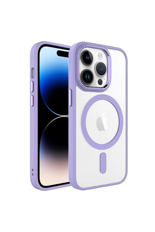 Iphone 14 Pro Max Kılıf Wireless Şarj Özellikli Krom Magsafe