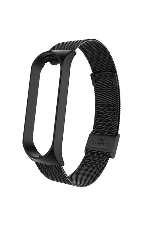 Xiaomi Mi Band 4 Uyumlu Krd-06 Metal Kordon Siyah