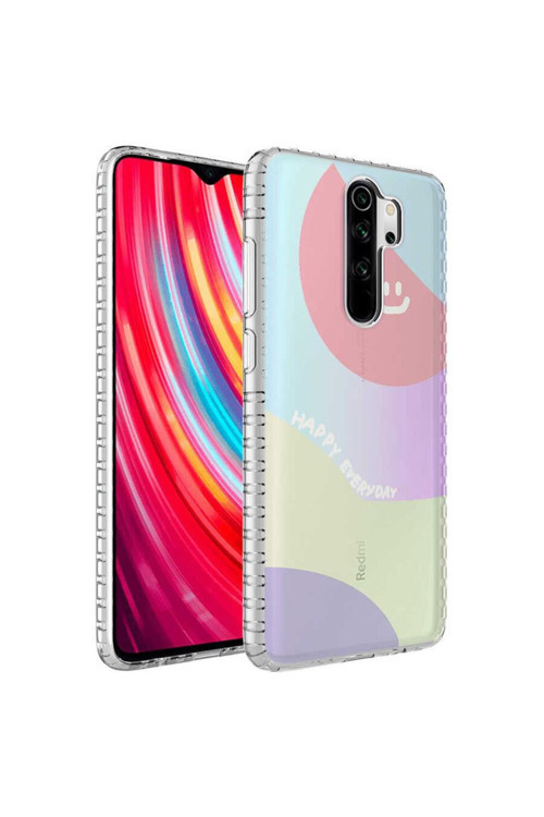 Xiaomi Redmi Note 8 Pro Kılıf Airbag Kenarlı Renkli Desenli Silikon Elegans Kapak