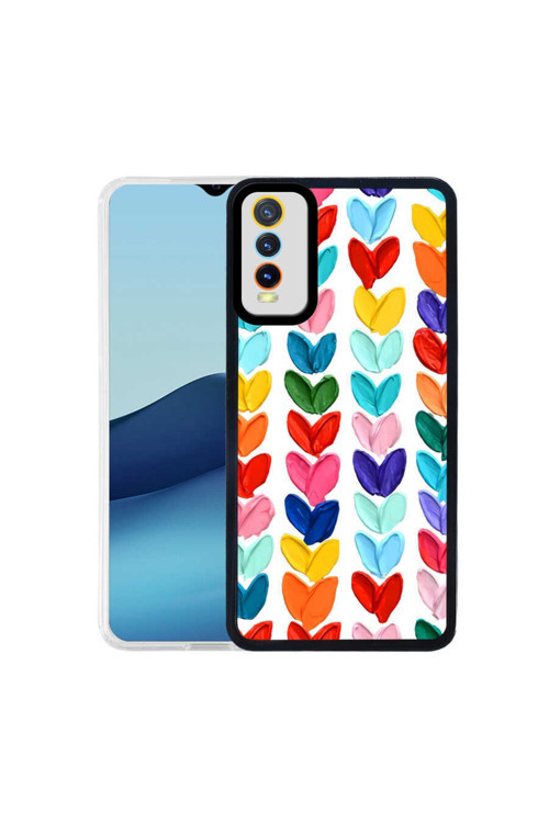 Vivo Y20 Uyumlu Kılıf M-Fit Desenli Kapak (Heart No6)