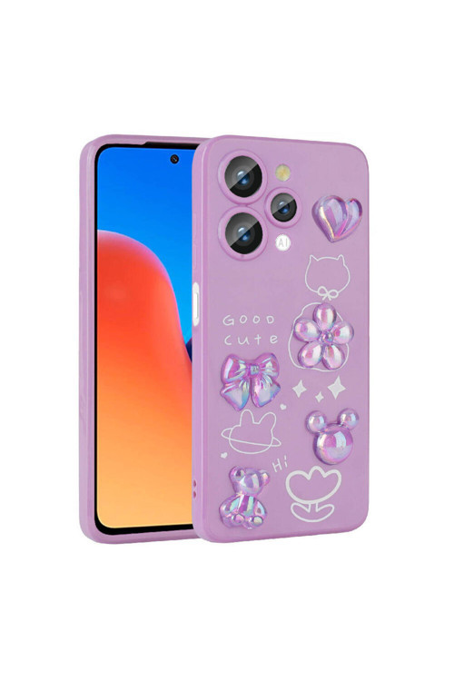 Xiaomi Redmi 12 4G Kılıf Kabartma Figürlü Parlak Toys Silikon Kapak