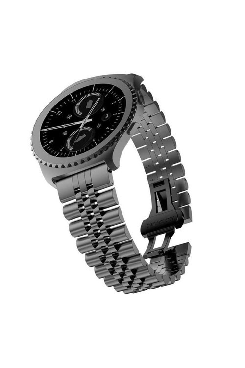Huawei Watch Gt 3 46Mm Uyumlu Krd-36 Metal Kordon (Siyah)