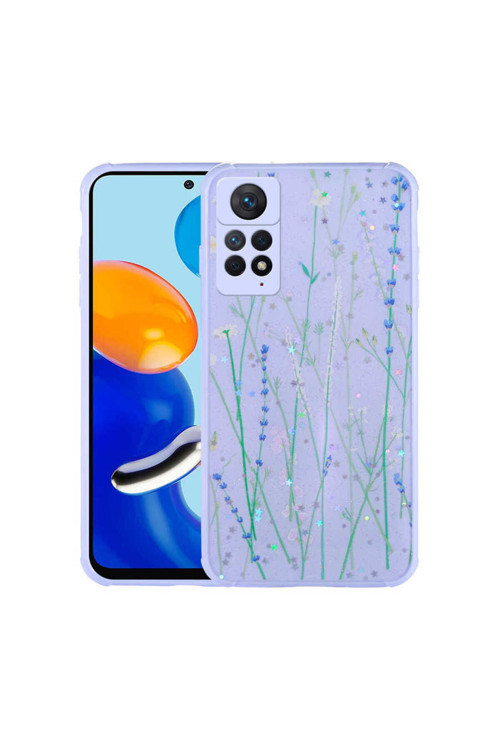 Xiaomi Redmi Note 11 Pro 5G Uyumlu Kılıf Simli Desenli Kamera Korumalı Parlak Popy Kapak-Dallar