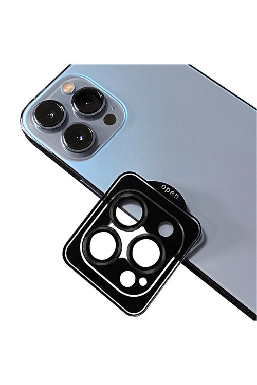 İphone 12 Pro Max Uyumlu Cl-09 Kamera Alt Koruyucu-Siyah