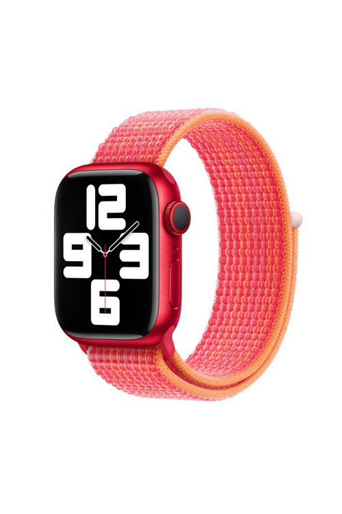Watch 44Mm Uyumlu Krd-03 Hasır Kordon Aini Stripe Red