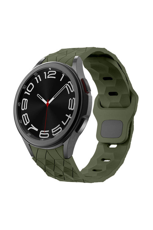 Galaxy Watch 5 40Mm Krd-116 20Mm Futbol Desenli Spor Tasarımlı Silikon Kordon-Koyu Yeşil