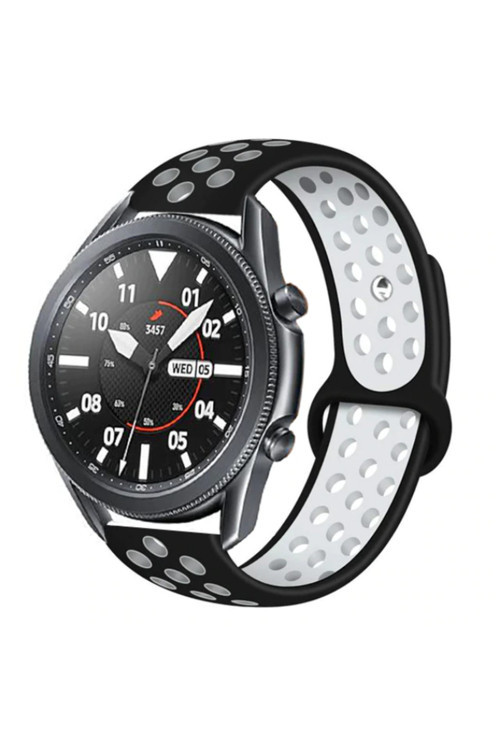 Huawei Watch Gt 3 46Mm Krd-02 Uyumlu Kordon Siyah-Beyaz