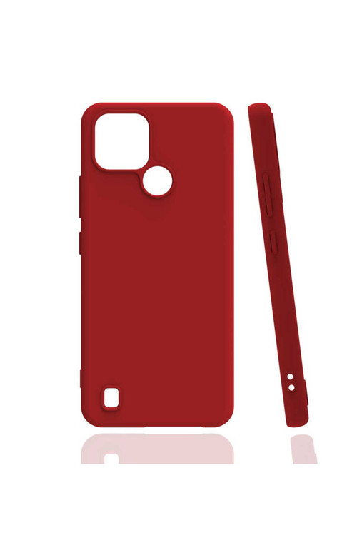 Realme C21 Kılıf Ecrz Biye Silikon - Kırmızı