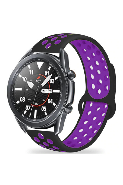 Huawei Watch Gt 3 46Mm Krd-02 Uyumlu Veys Kordon Siyah-Mor