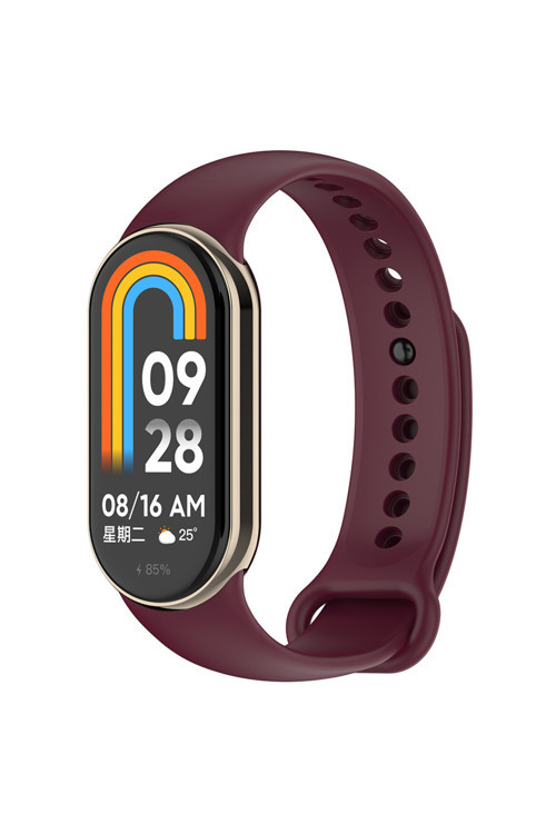 Xiaomi Mi Band 9 Serisi Klasik Kordon Silikon Strap Kayış-Koyu Kırmızı