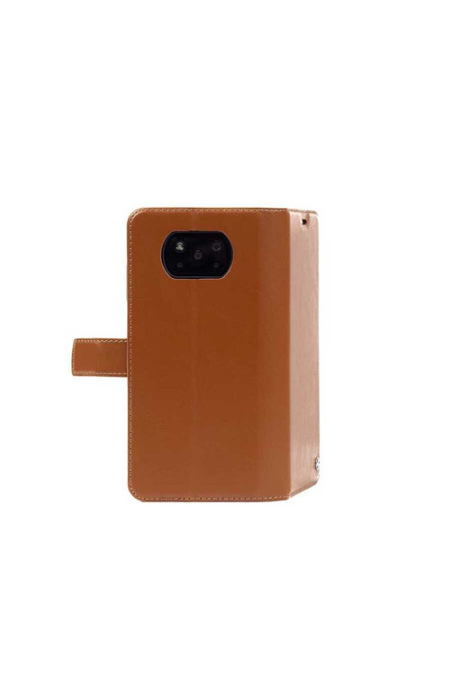 Vivo Y20 Kılıf Kar Deluxe Kapaklı Kılıf - Kahverengi
