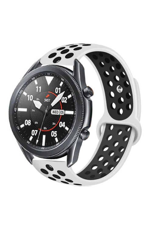Huawei Gt2 46Mm Krd-02 Uyumlu Kordon Beyaz-Siyah