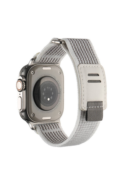 Apple Watch Ultra 49Mm Hasır Kordon Krd-106 Strap Kayış-Beyaz